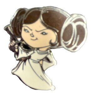 Princess Leia Disney Pin White Gown Kawaii Art Star Wars Trading Pin Badge